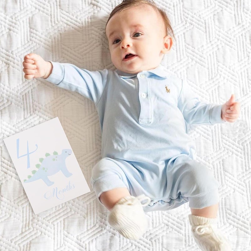 beaded Baby First Holiday Cards - First Year Cards,Monthly Milestone Baby Shower,Milestone Monthly Holiday Photo,Photo Props (blue) - Image 4